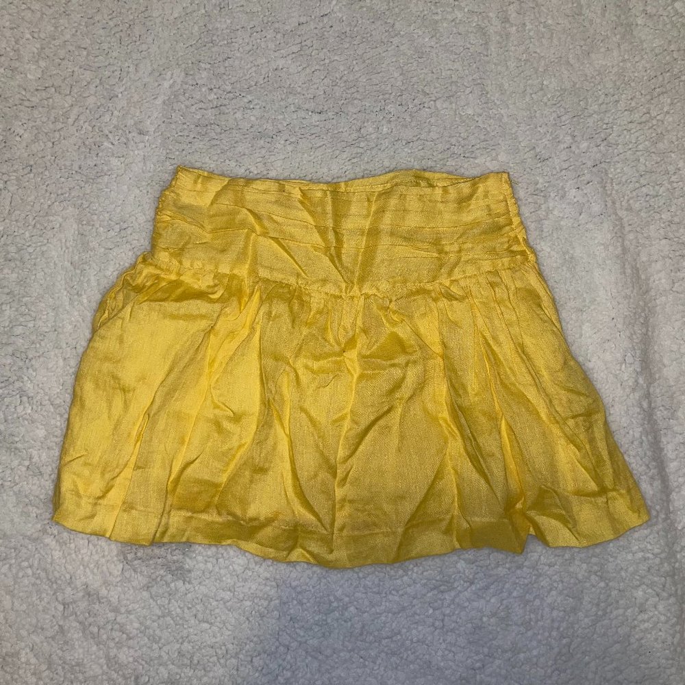 Forever 21 Yellow Linen Mini Skirt